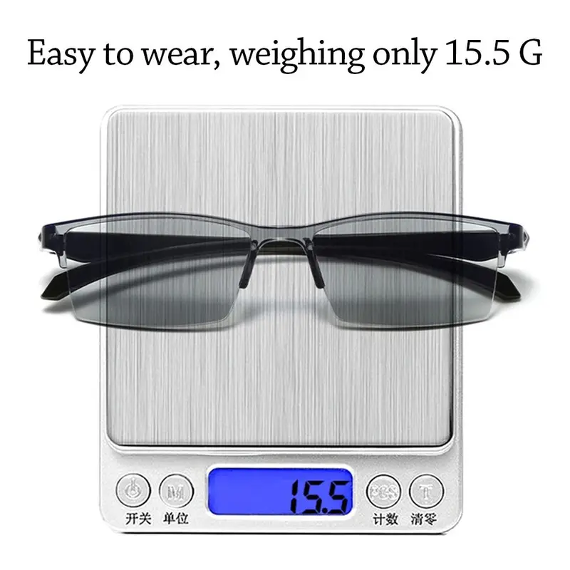 New Anti Blue Ray Reading Glasses Smart Automatic Zoom Reading Glasses Autofocus Power +1.0(100) ~ +7.0(700) Half-Rim Unisex