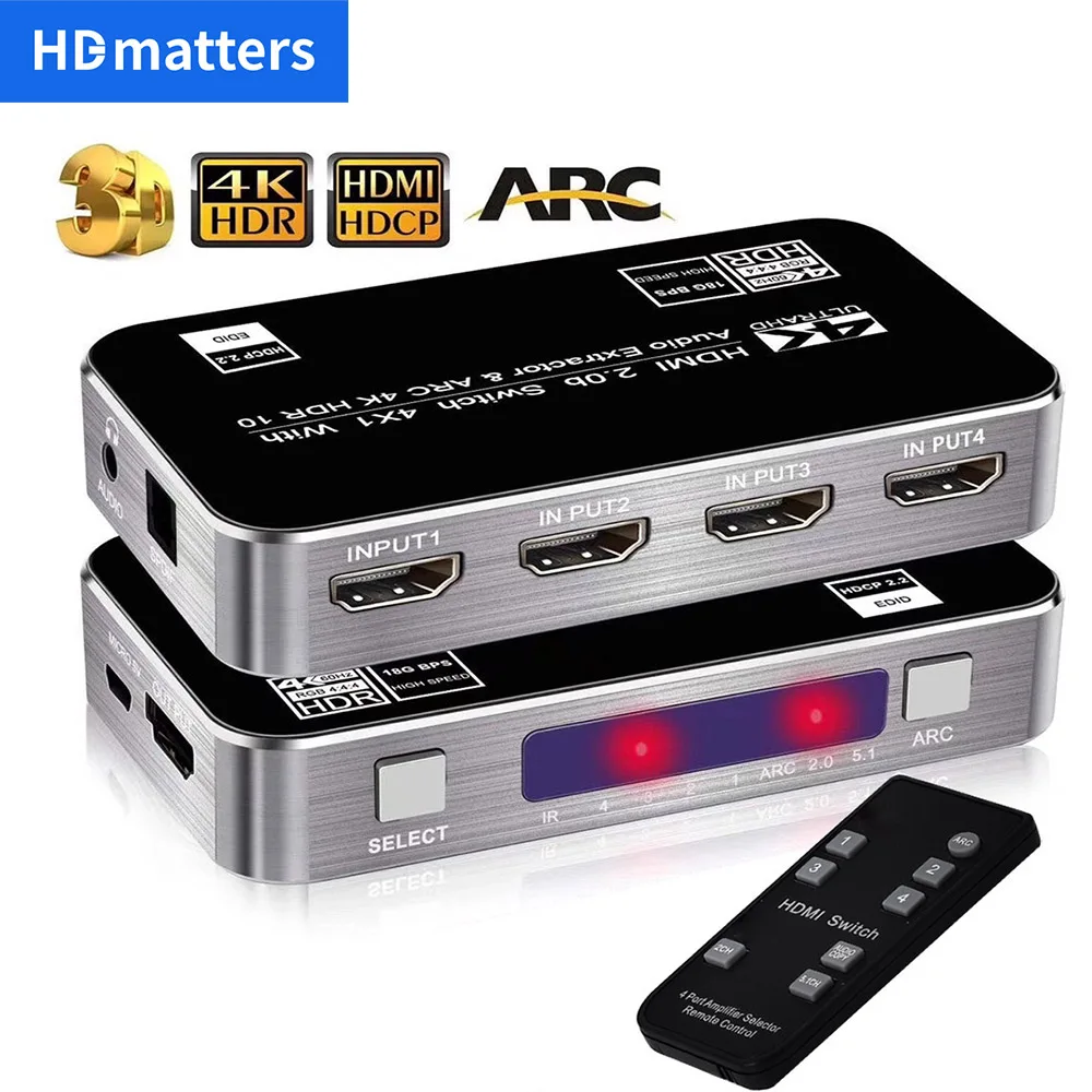 60Hz 4K HDMI Switch HDR HDMI ARC audio extractor HDMI splitter