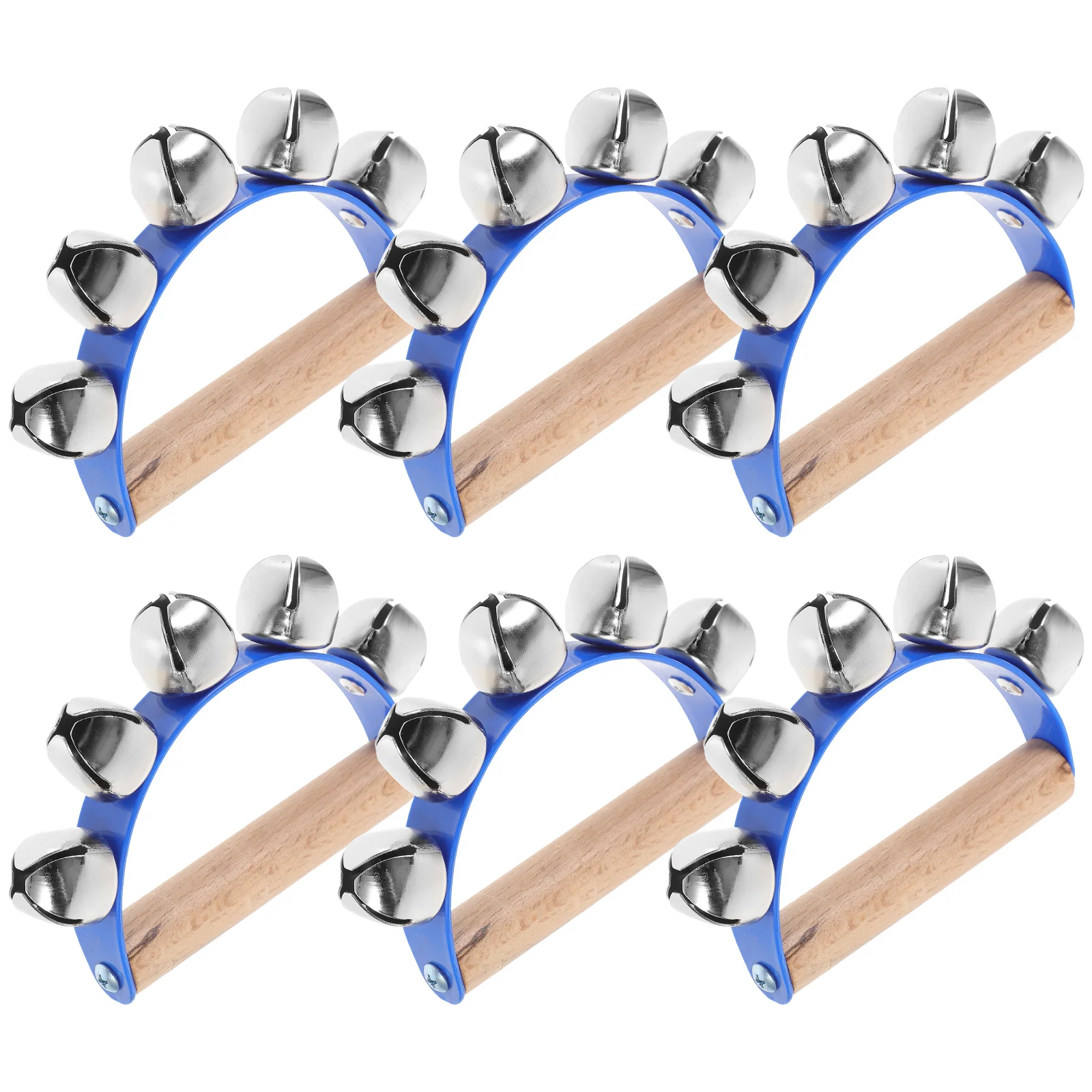 

6pcs Percussion Tambourines Portable Hand Bell Toy Semicircle Hand Bells Percussion Music Instrument