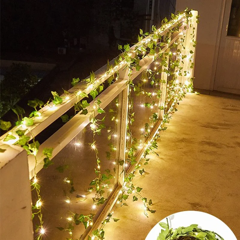 Led 구리 와이어 스트링 조명 5/10 개, 꽃 잎 화환 패어리 라이트 LED 구리 와이어 스트링 라이트 웨딩 가든 DIY 12 월