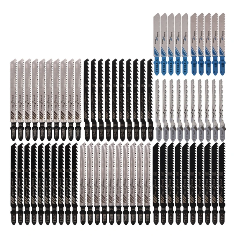 High-Speed Metal Cutting T-Shank Jigsaws Blading Set Woodwork Applications Q84D