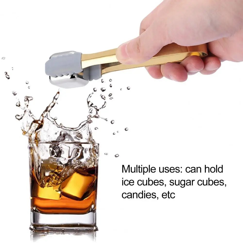 Useful Food Bread Clamp Heat-Resistant Food Tongs Non-Slip BPA Free Mini Serving Clamp Sugar Ice Cube Tongs Bar Accessories