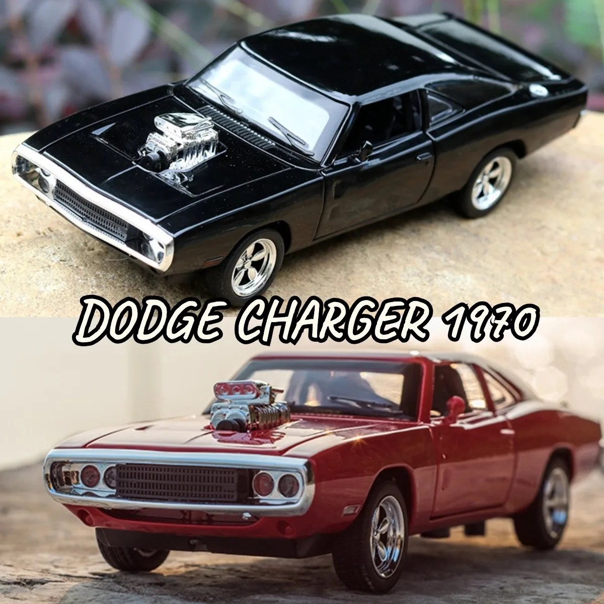 1:32 Dodge Charger 1970 Diecast Pullback Muscle Car Model Repilca with Light Sound Scale Alloy Miniature Kid Boy Xmas Gift Toy