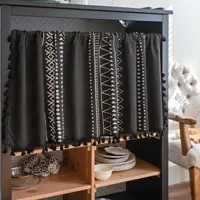 American Style Geometric Printed Half Curtain for Kitchen Small Window 1Pcs Dustproof Curtain 1