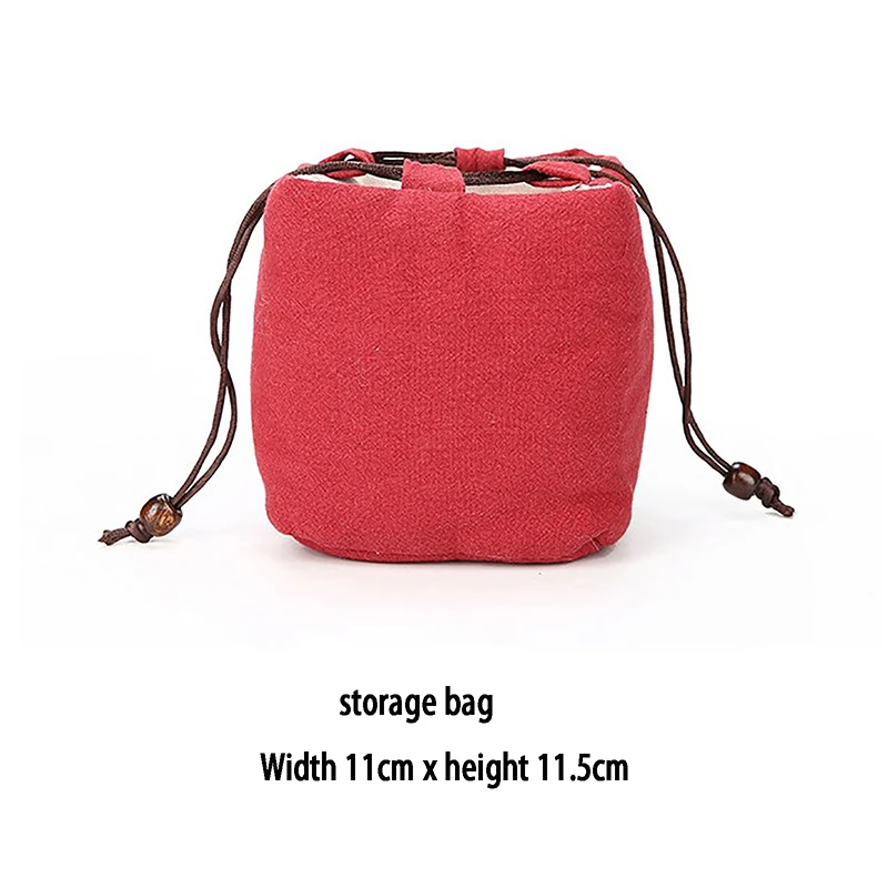 Tea Set Bag Cotton Linen Crafts Tea Cup Cloth Bag Travel Portable Set Shock-Resistant Anti-Collision Thickened Storage