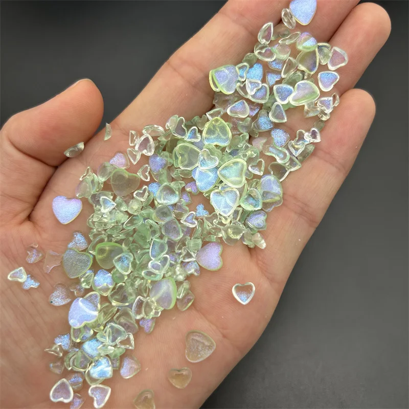 

50pcs Wholesale Bulk Love Resin Nail Art Rhinestones 3D Kawaii Heart Transparent Nail Charms Decorations DIY Jewelry Ornament