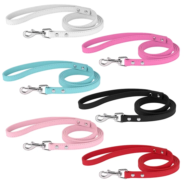 120cm PU Leather Dog Leash Soft 4ft Leather Dog Leash Pet Walking Training Leads Durable for Small Medium Dogs Pitbull Chihuahua 3