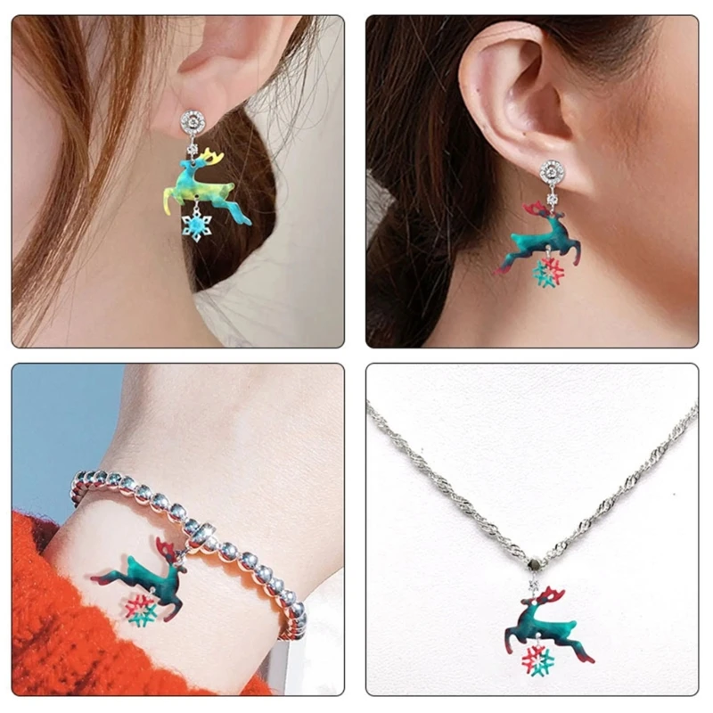 Schneeflocke Hirsch Ohrring Anhänger Silikonform für Anhänger Charm Ohrringe Schlüsselanhänger Y08E – Detail 7