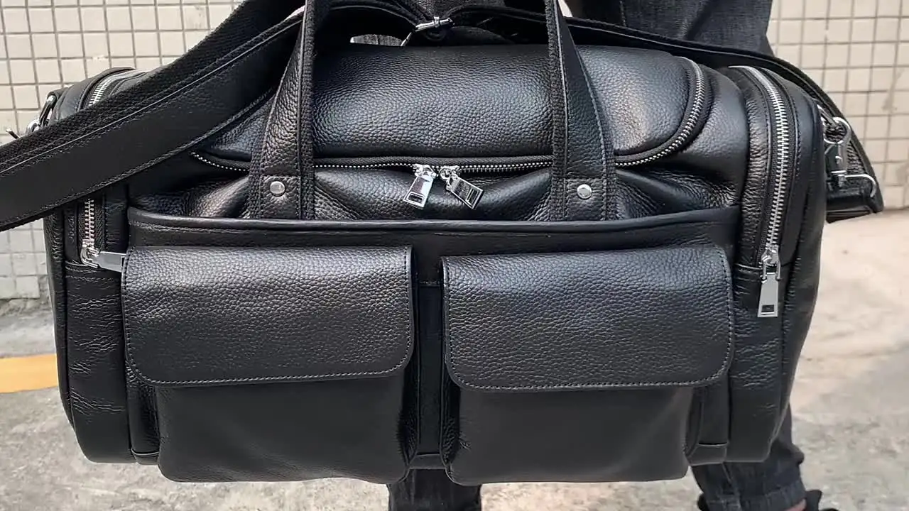 Extra Large Genuine Leather Travel Bag For Man 17