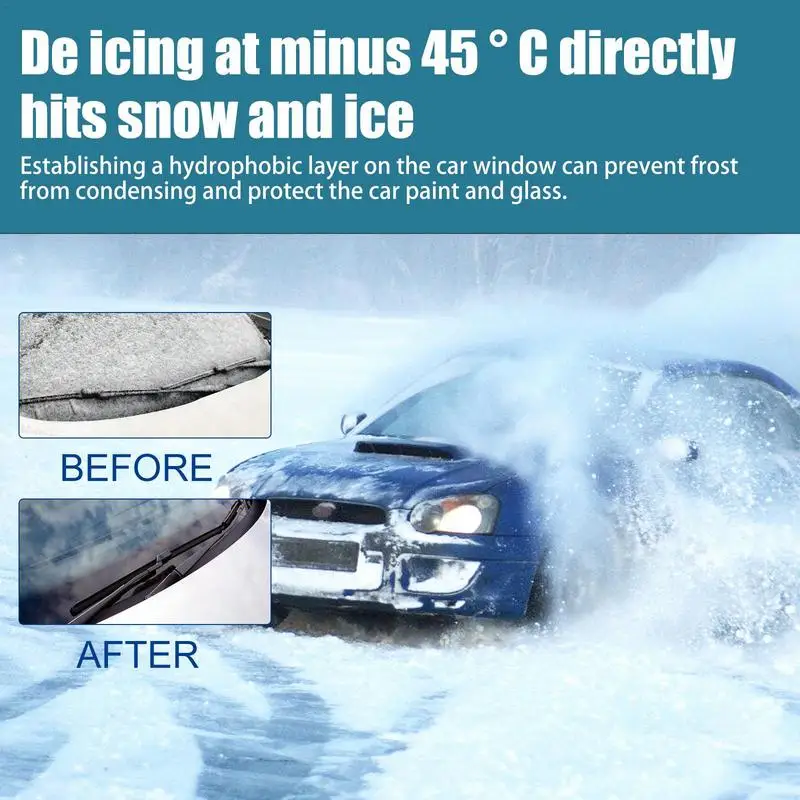 

60ml Windshield Deicer Fluid Car Windshield Deicer Spray Winter Ice Melting Snow Removing Agent For Car Windshield Exhaust Pipe
