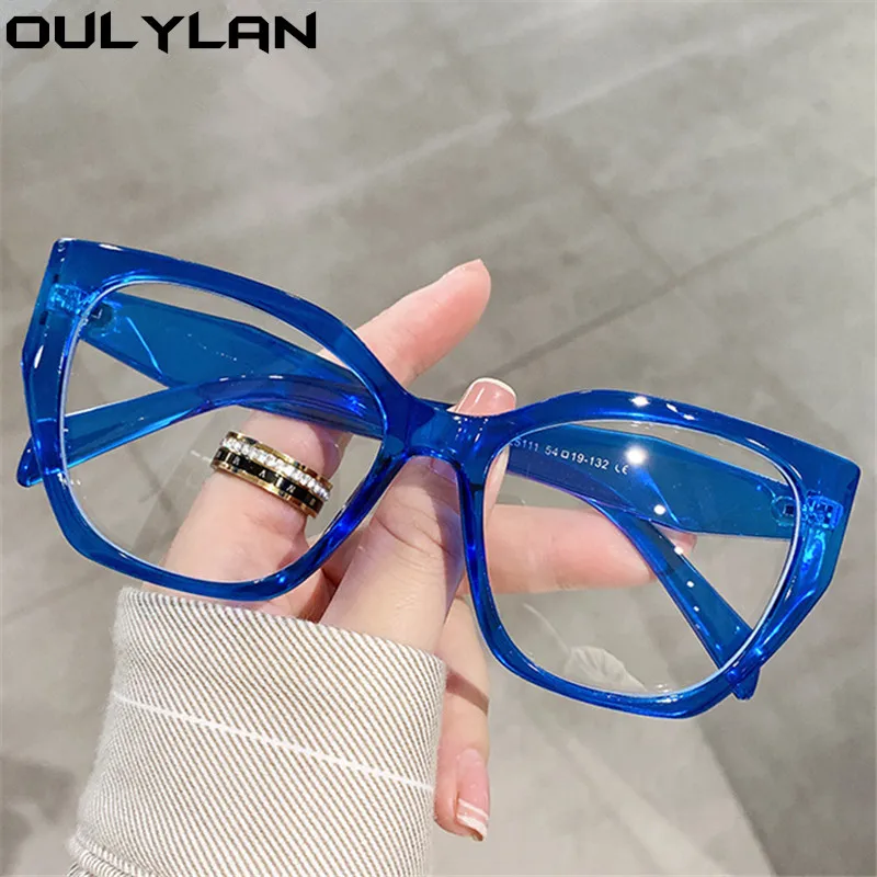 Oulylan 패션 안티 블루 라이트 안경 프레임 여성 남성 빈티지 컴퓨터 안경 프레임 클래식 장식 가짜 안경