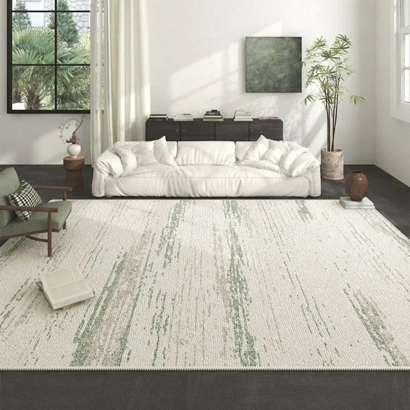 Literary Artistic Style Fresh Green Living Room Carpet Textured Bedroom Carpets Easy Clean Non-slip Washable Lounge Rug Alfombra 4