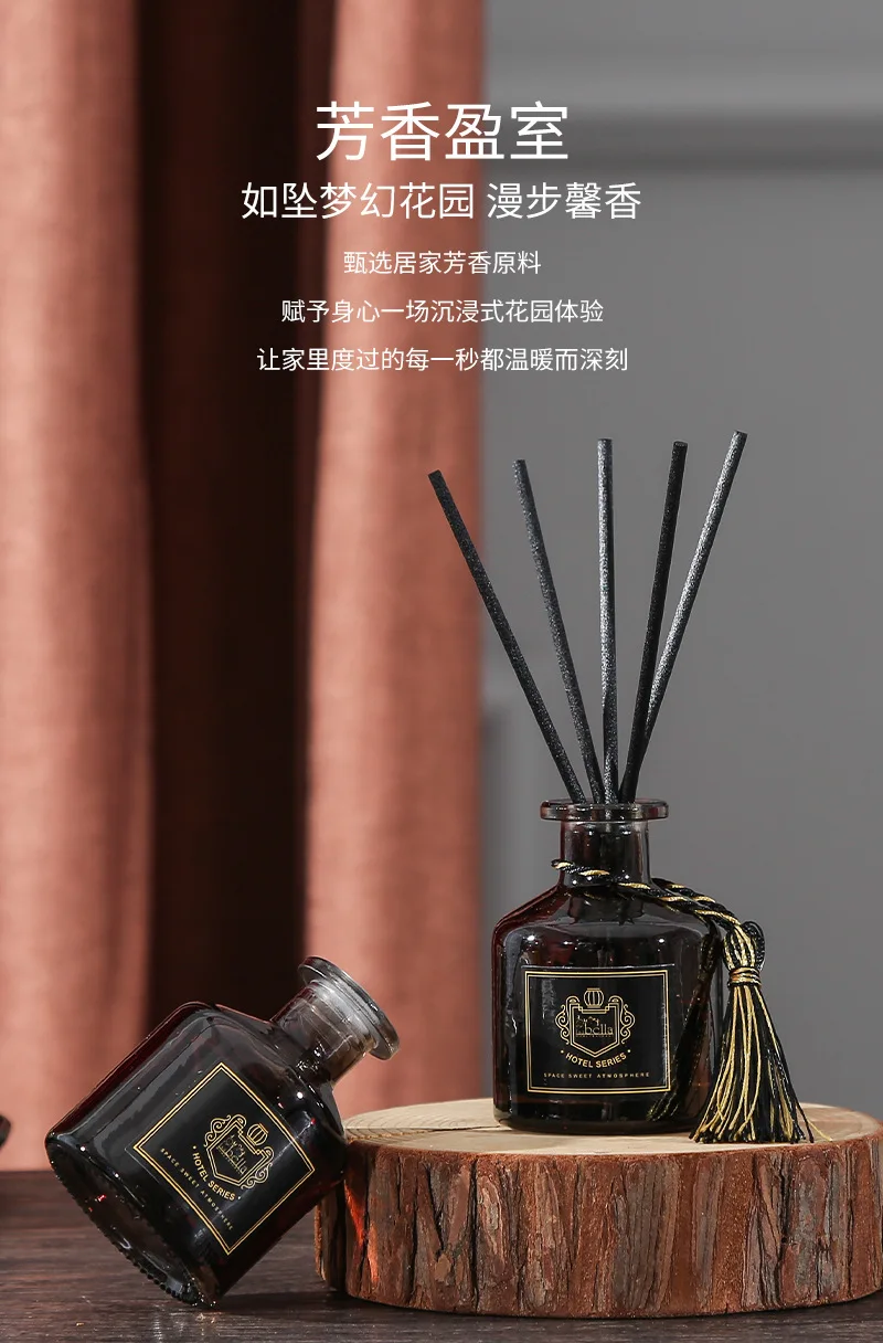 50ml Household Indoor Toilet Deodorant Aromatherapy Bottle Reed Diffuser Set Rattan Dried Flower Lasting Fresh Air Fragrance Set