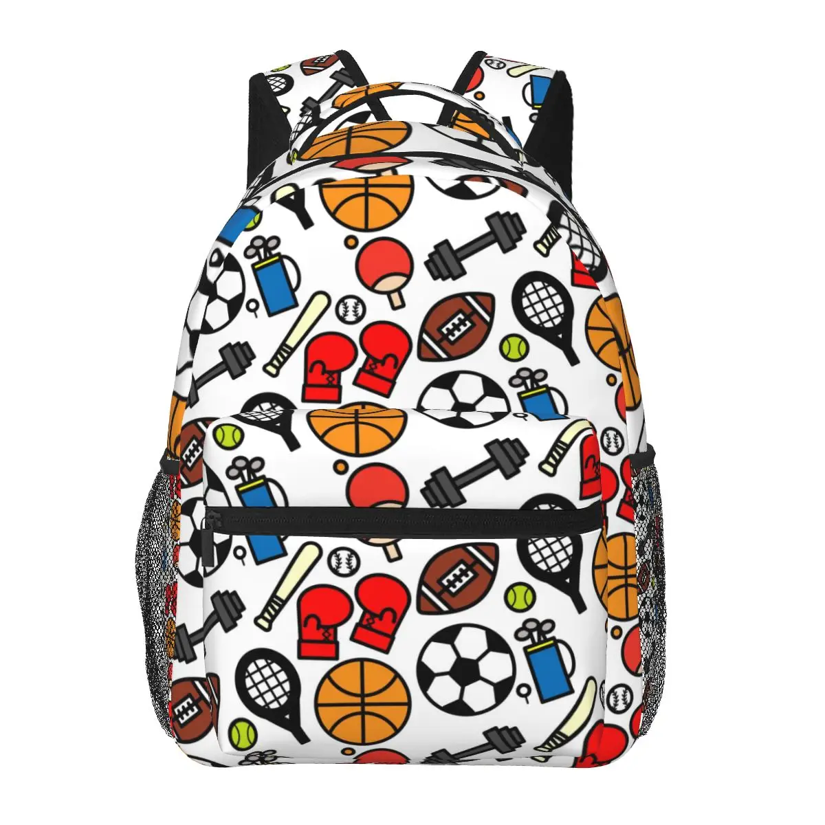 

Men Woman Backpack Colorful Sport Icon Ball Pattern Schoolbag for Female Male 2023 Fashion Bag Student Bookpack