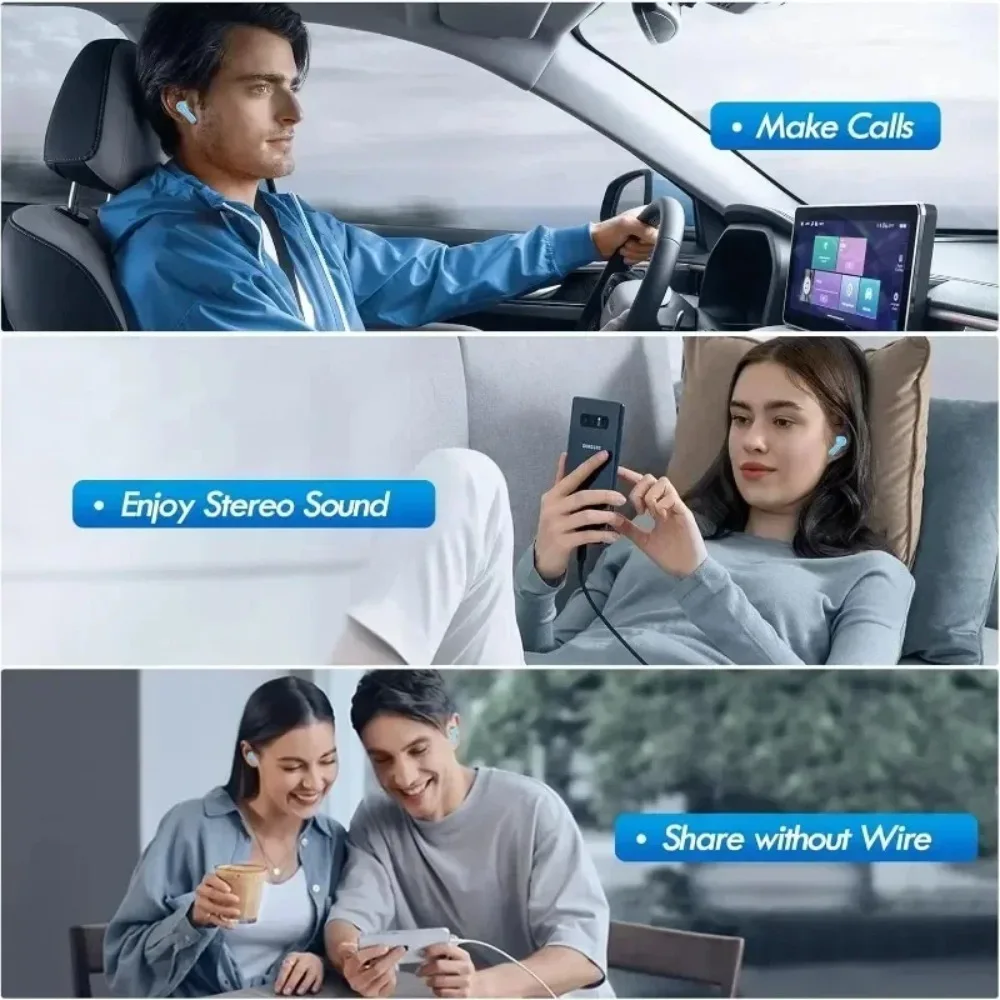 TWS Bluetooth Earphone Stereo Wireless Headphone In-Ear HiFi Earbud HandsFree Headset Mic Noise Reduction Sport Earplugs 4