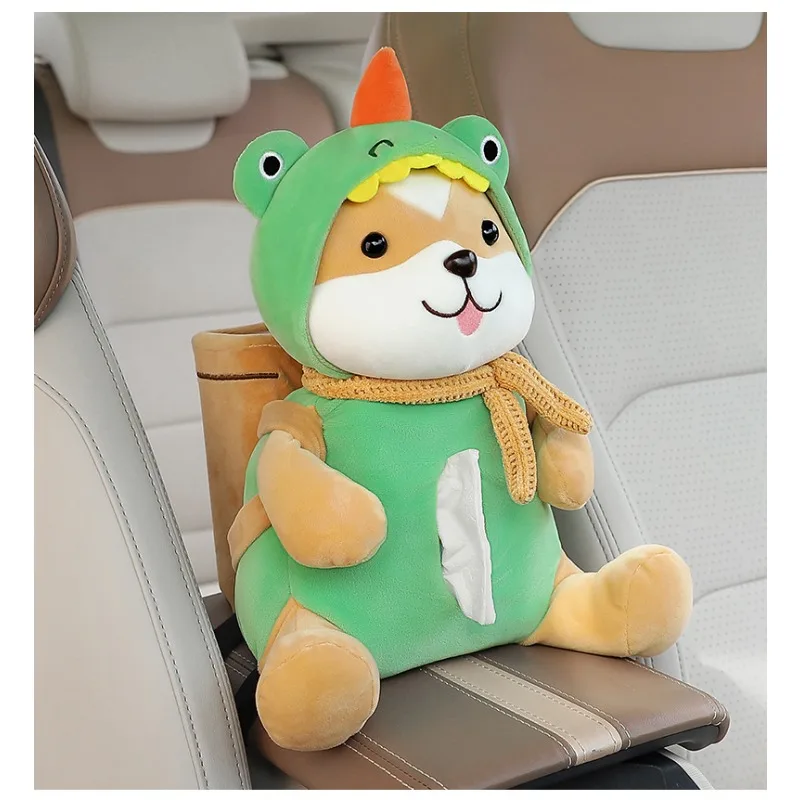 Fisherman Duck Car Armrest Box Tissue Box Creative Cute Cartoon Tissue Trash Can 2-in-1 Car Storage car storage box