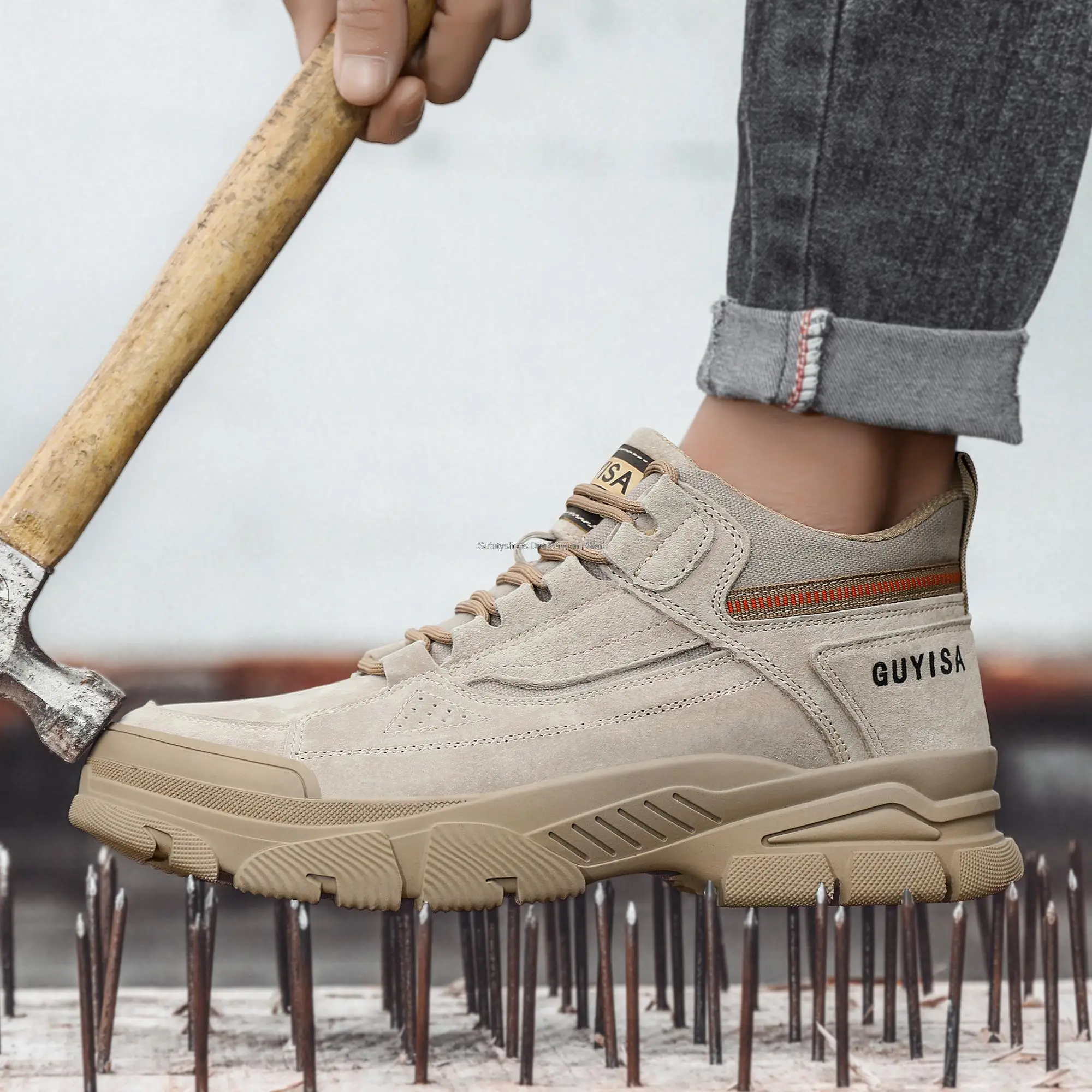 ミュージシャン CDL Hand Stitched Mini Basket Beige Guyisa nowe buty robocze budowlane męskie stalowe obuwie ochronne
