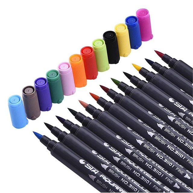 72 Color Watercolor Markers for Drawing Felt-Tip Pens Set for Children  Water Coloring Brush Pen for Lettering Art Supplies - AliExpress