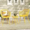 3 Piece Patio Bistro Set, All Weather Heavy Duty Table and Chairs Set of 2 with Widen Seats, Outdoor Furniture Set for Porch 4