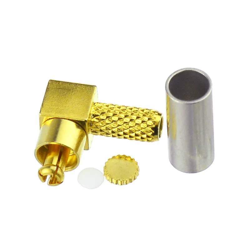 Gold Plated Right Angle RF Coaxial Connector for RG174 Cable