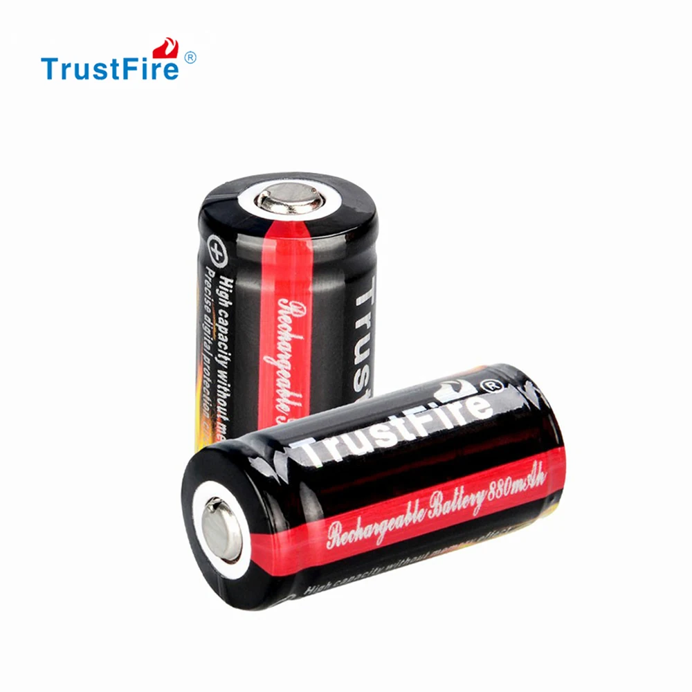 

TrustFire Original 16340 750mAh 3.7V Rechargeable Li-Ion Battery 500 Times Suitable For Flashlight And RC Toy NO PCB