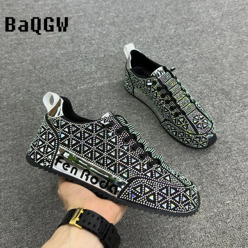 Glitzernde Sneakers für Herren, Designer-Cover-Sohle, lässiger BG-Board-Schuh, modisches Obermaterial, erhöhte Innensohle_voghion.com