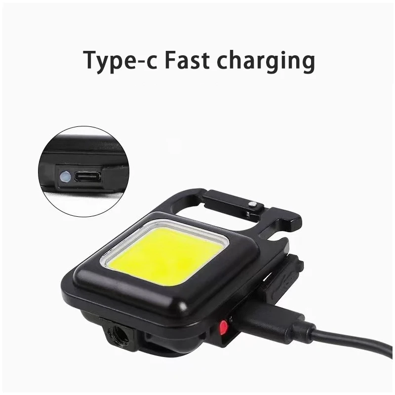 Mini Working Light Multi-functional outdoor camping self-defense key chain usb charging auto repair searchlight