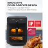 Air Fryer, Dual Basket Air Fryer Oven, 11 Quart 8 in 1 Functions, Wi-Fi Connectivity, 50+ App Recipes, Black, Air Fryer 6