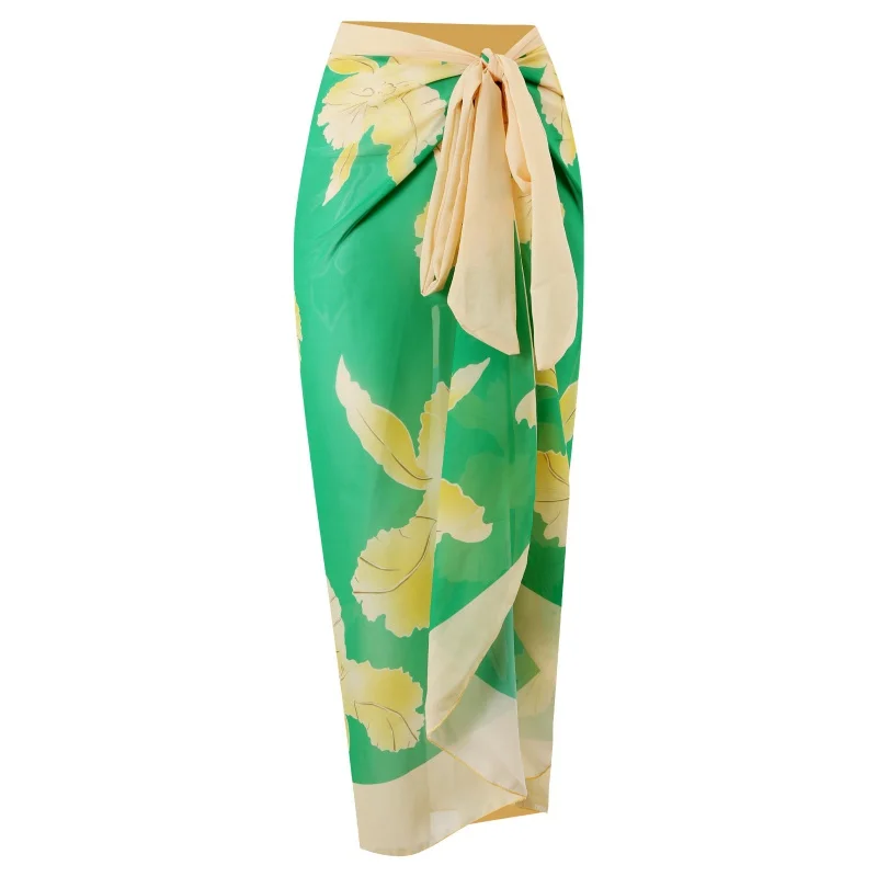 2024New Sexy One-Piece Large Size Swimsuit Women's Retro SwimsuitbikiniChiffon Beach Skirt Suit