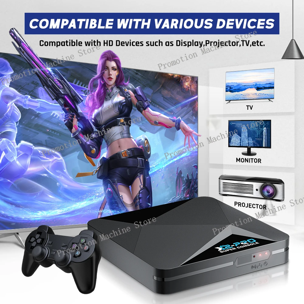 KINHANK 슈퍼 콘솔 X2 Pro 게임 박스 레트로 비디오 게임 콘솔 TV 박스 100000   PSP/PS1/Sega Saturn/DC/N64 게임패드용 비디오 게임