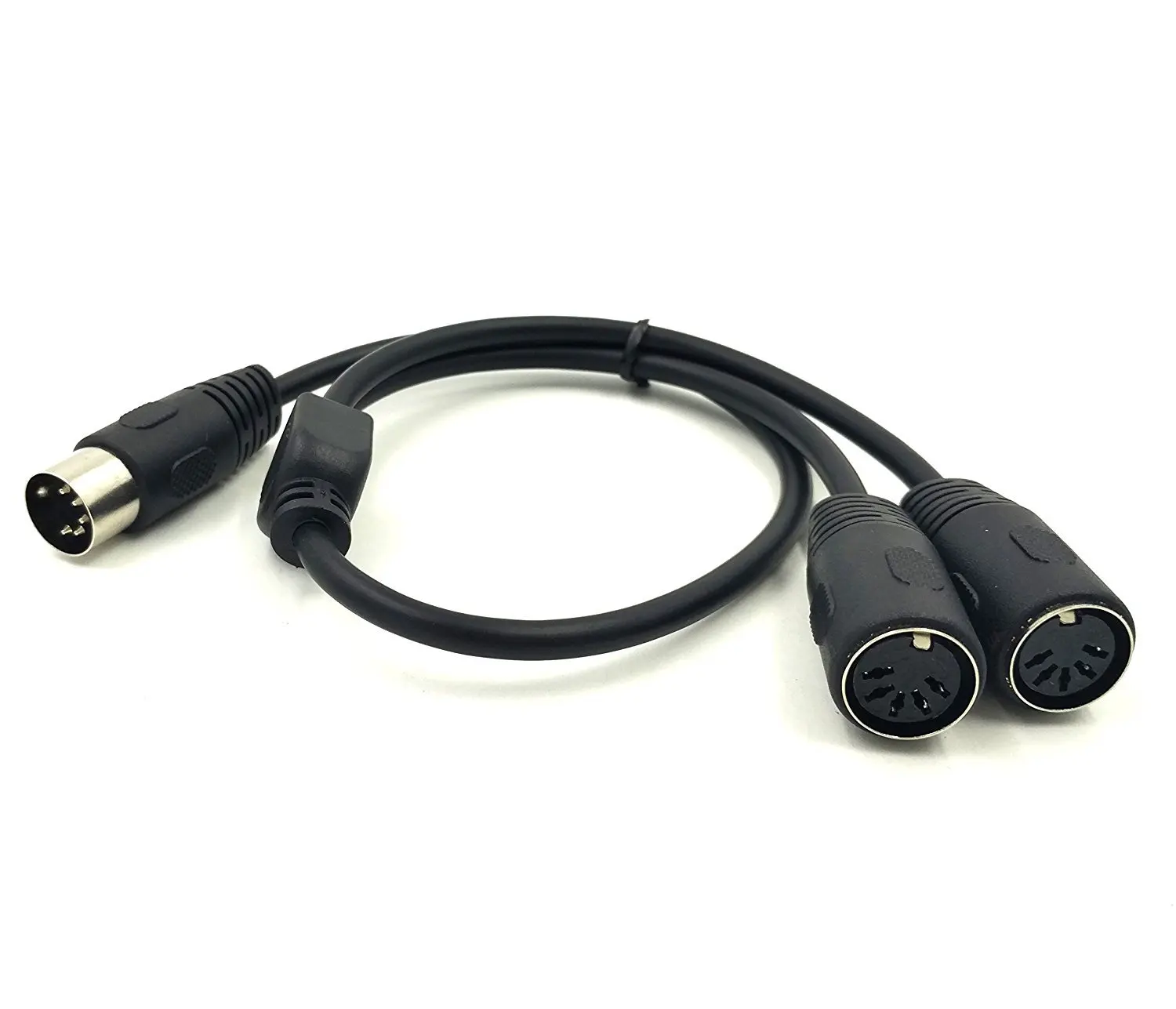 MIDI DIN 5 Pin Splitter Y Adapter Cable, MIDI 5Pin Male To Dual 2 X DIN