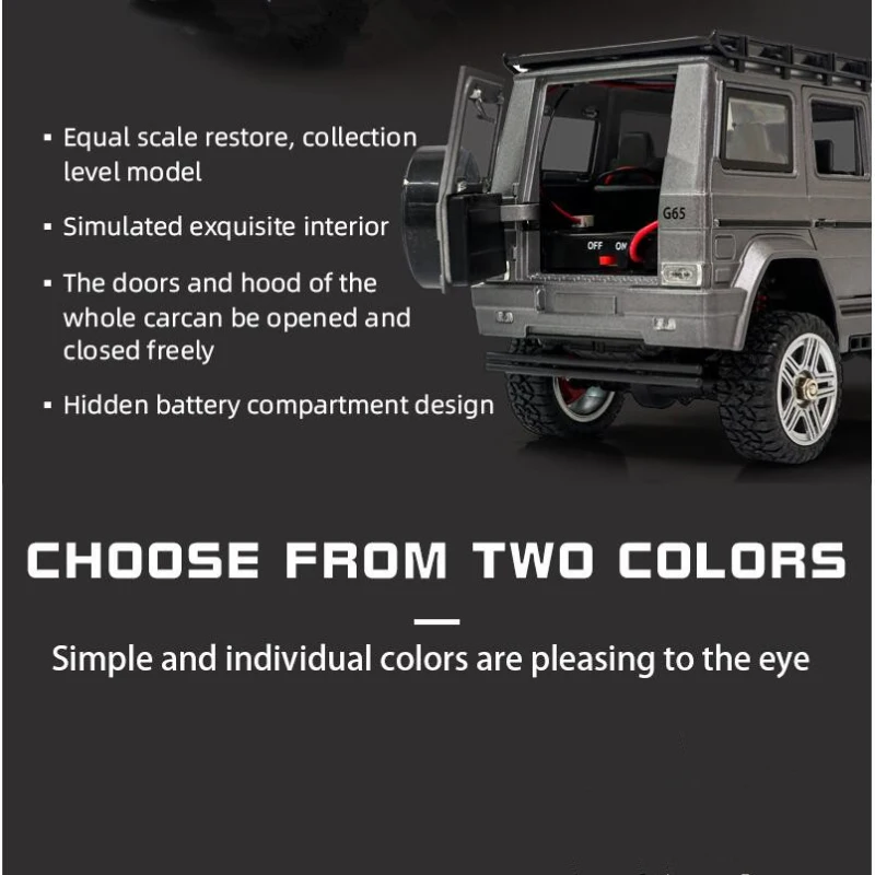 Whole Car lights Open Door Professional RC Truck Model 1:24 Full Scale 4WD Brake Function Simulation Interior MINI RC Car Toy 4