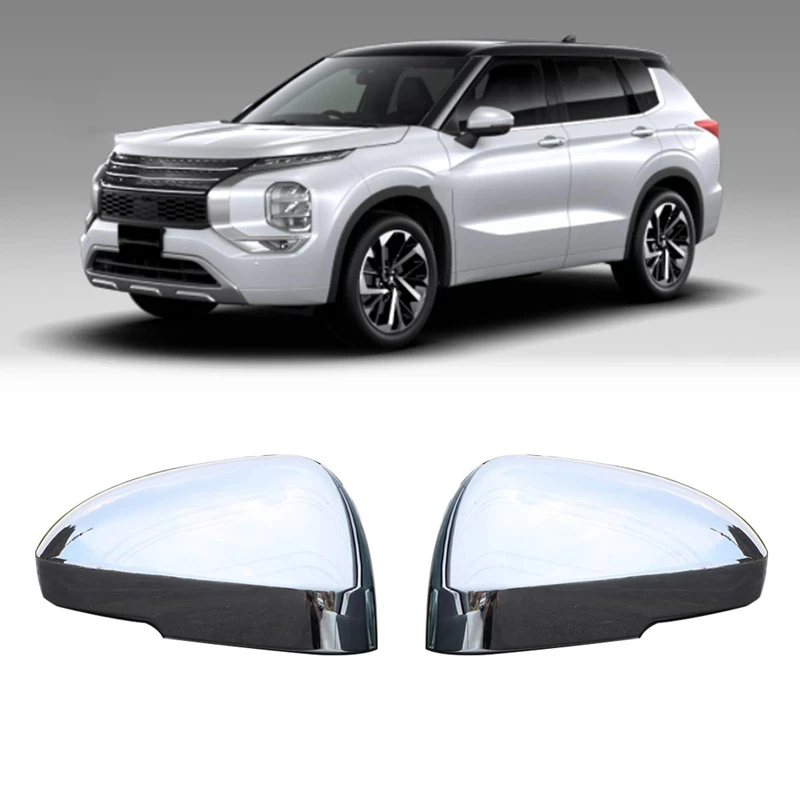 2Pcs Rearview Side Mirror Covers ABS Chrome For Mitsubishi Outlander 2022-2023 Car Accessories