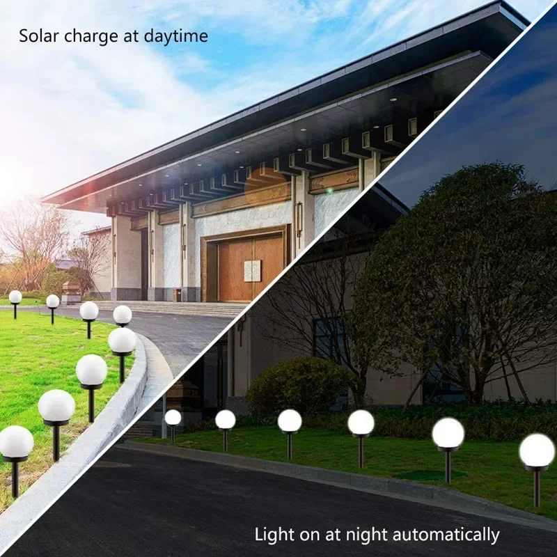 3/6/9/Pcs Solar Powered LED Bulb Lamp Energy Light Waterproof Outdoor Garden Light Street Solar Panel Ball Light Lawn Yard Lamp