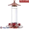 Elegant Copper Glass Hummingbird Feeder 12oz 4 Feeding Ports Wide Mouth Easy Clean Bee Guard Garden Decor 1
