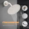Tub Shower Faucet Set (Valve Included) with 6-Inch Rain Shower Head and Tub Spout Single-Handle Tub and Shower Trim Kit Brushed 4