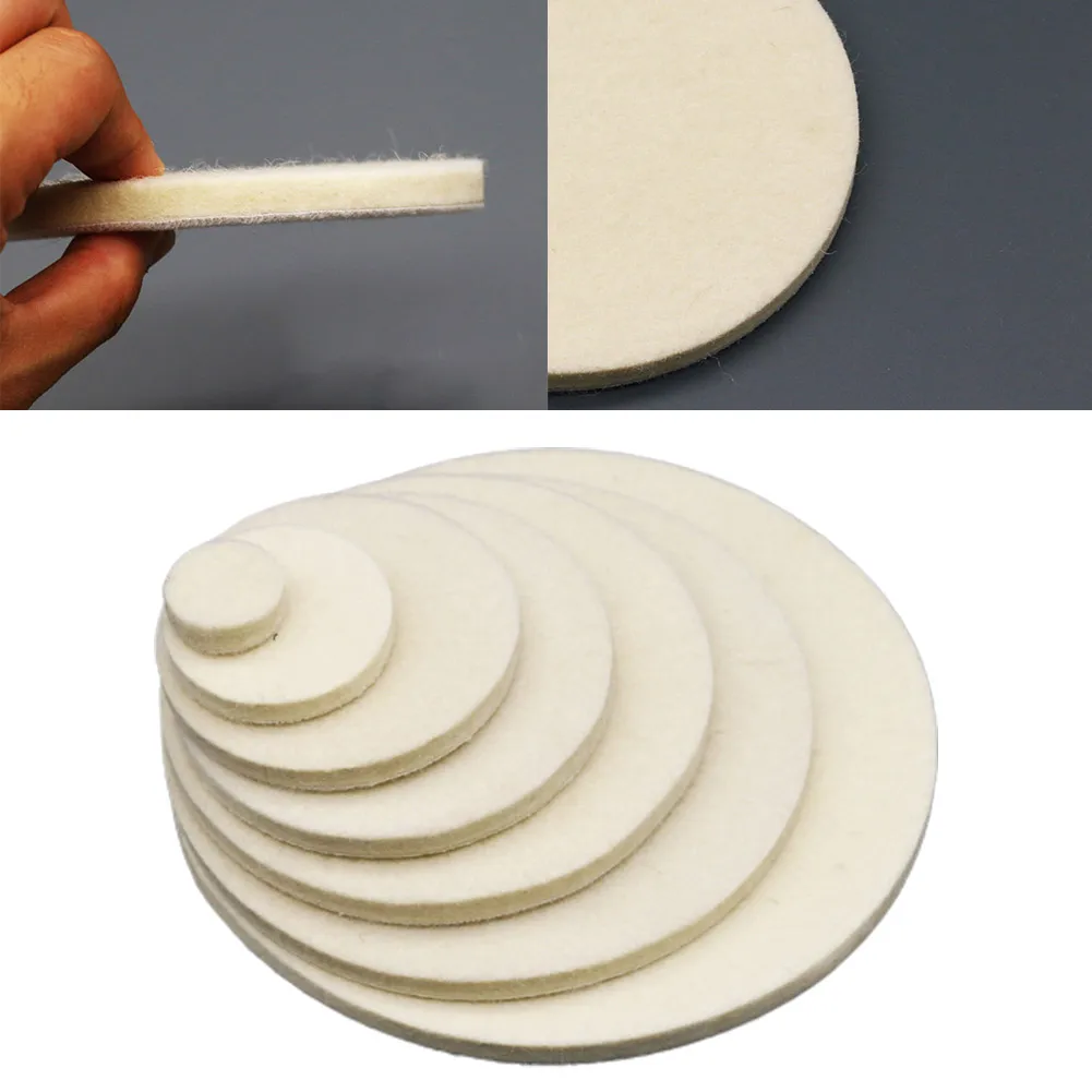 2pcs 1/2/3/4/5/6/7 Inch Polishing Pads Wool Felt Polishing Pad Wheel Backing Pad For Car Glass Stainless Steel Polish 2