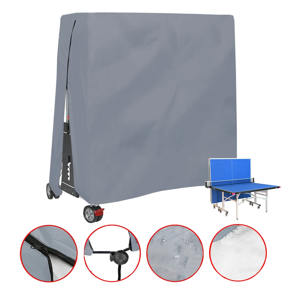 210D Oxford Fabric Folding Ping Pong Table Cover Zipper Table Tennis Table Protector Cover Heavy Duty for All Weather Protection