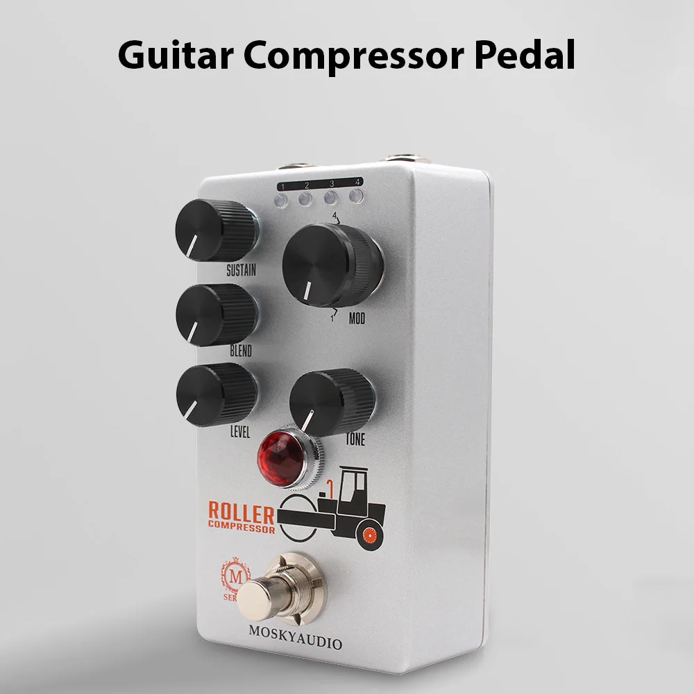 

MOSKYAUDIO Mini Guitar Compressor Pedal Electric Guitar Effect Pedal True Bypass Metal Shell DC 9V 6.35mm Input/Output Interface