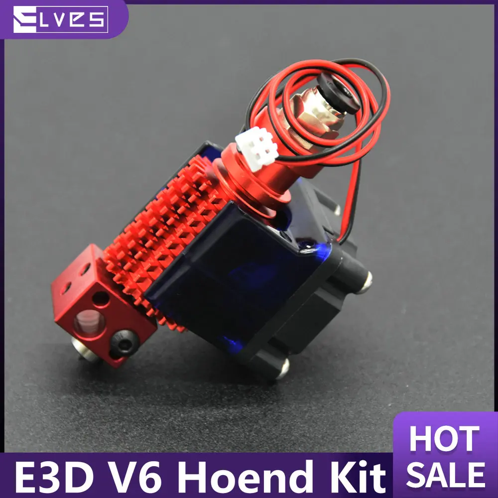 

ELVES Novo E3D V6 Hoend Kit Dissipador De Calor Remoto 1.75/3.0mm Filamento Bowden Para V6 J-head Extrusora Radiador Impressora