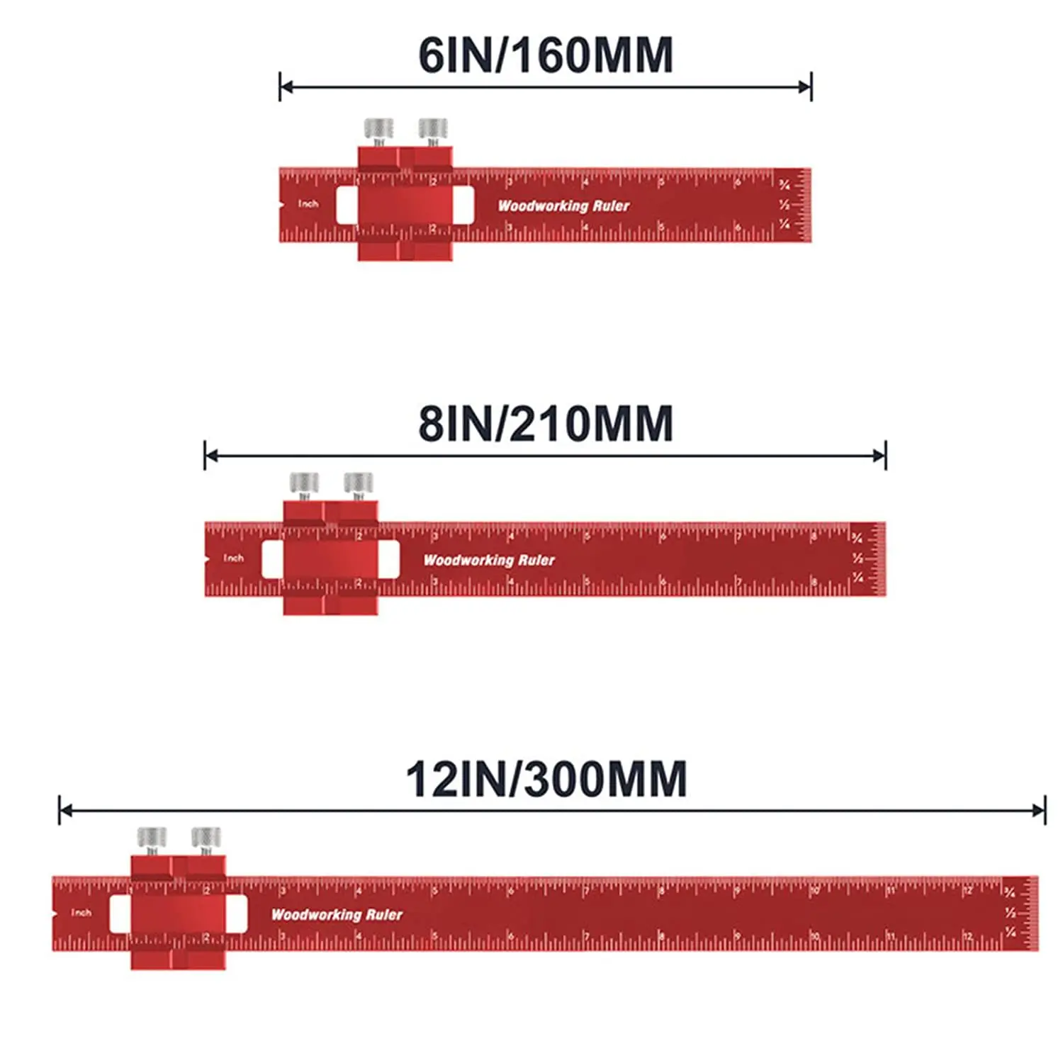 Aluminum Precision Pocket Ruler Set for Woodworking and Carpentry