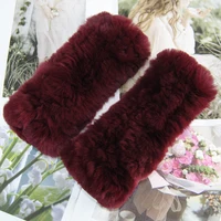 Hot Sale Winter Real Fur Golve Women Outdoor Warm 100% Real Rex Rabbit Fur Gloves Knit Thick Natural Soft Rex Rabbit Fur Mittens - Image 5