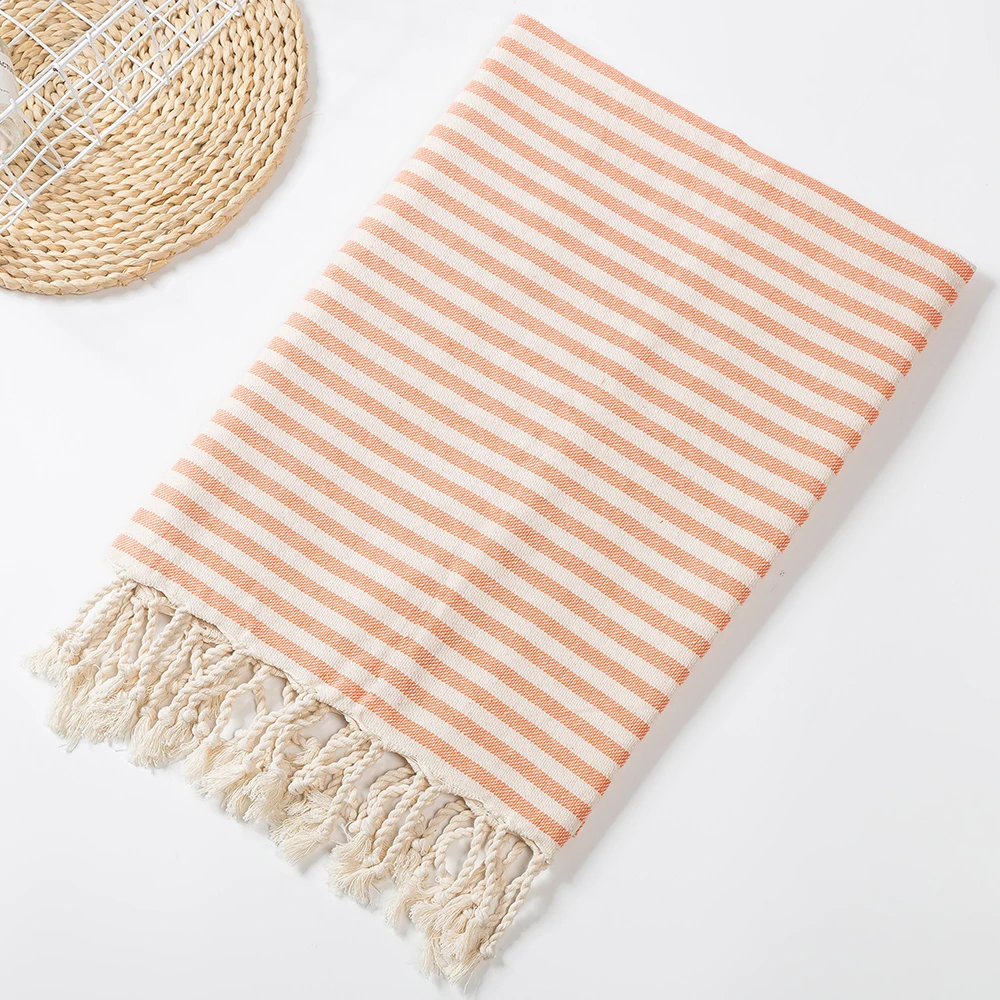 Luxury Striped Tassel Cotton Spa & Beach Towel