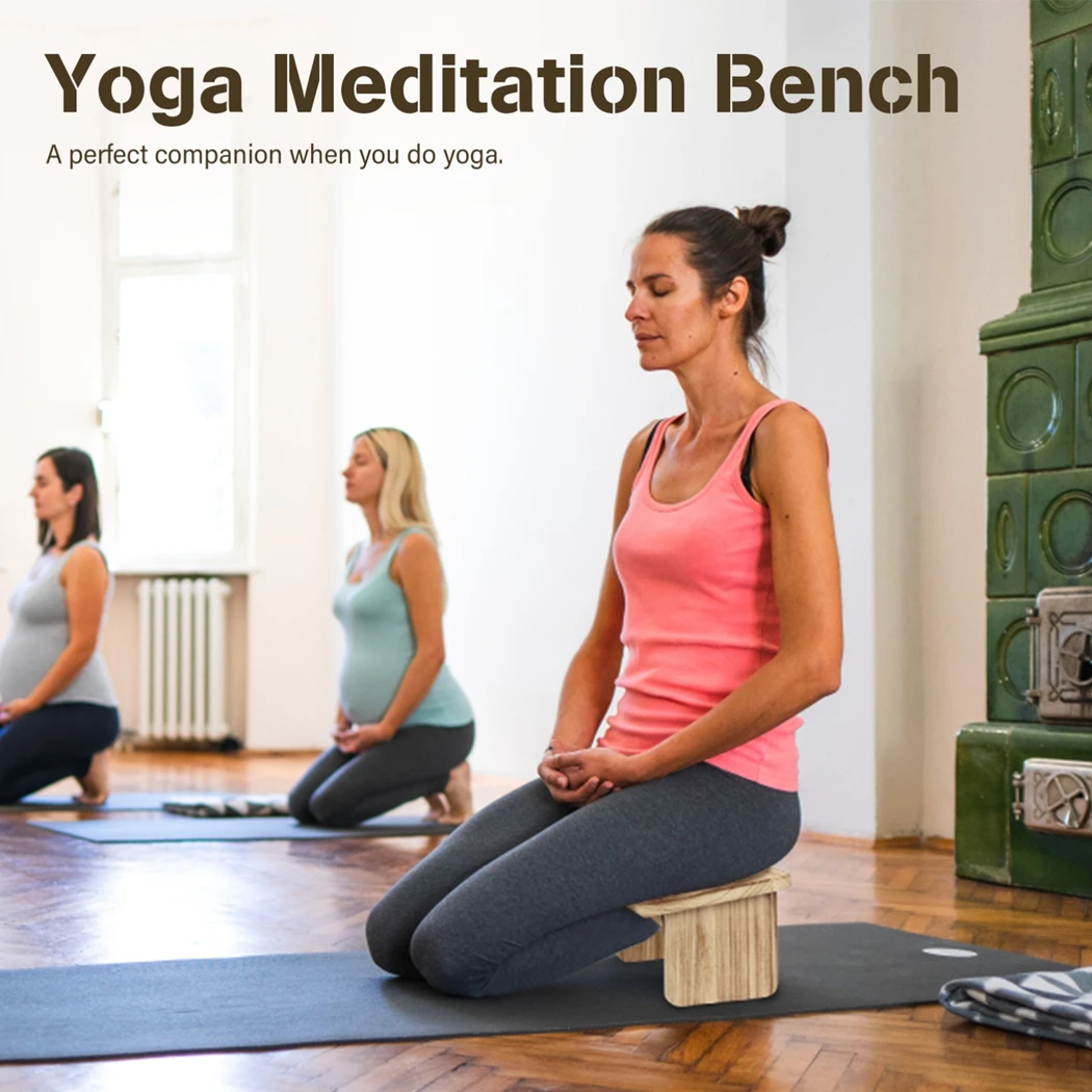 Folding Stool Meditation Bench Wooden Yoga Meditation Bench Foldable Ergonomic Kneeling Stool Wooden Prayer With Durable Metal Hinges