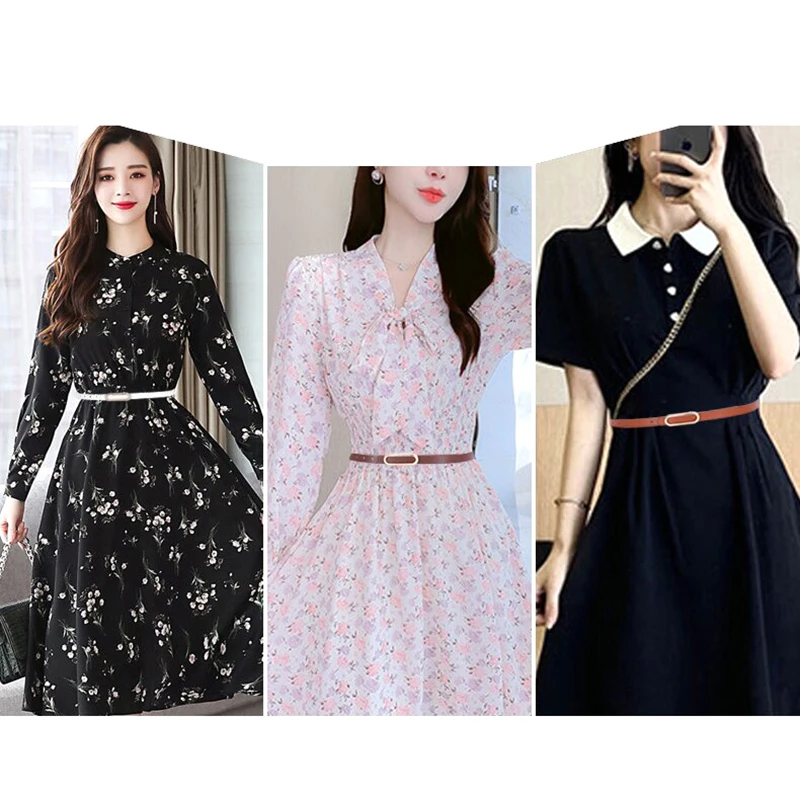 New Minimalist Versatile Women's PU Thin Belt Metal Buckle Matching Belt Female Sweater Adjustable Waistband Dress Jeans