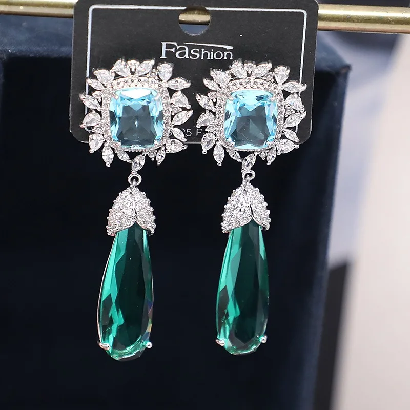 

Fashion street style Bowknots Earrings For Women Wedding Party Cubic Zircon Dubai Bridal Earring boucle d'oreille