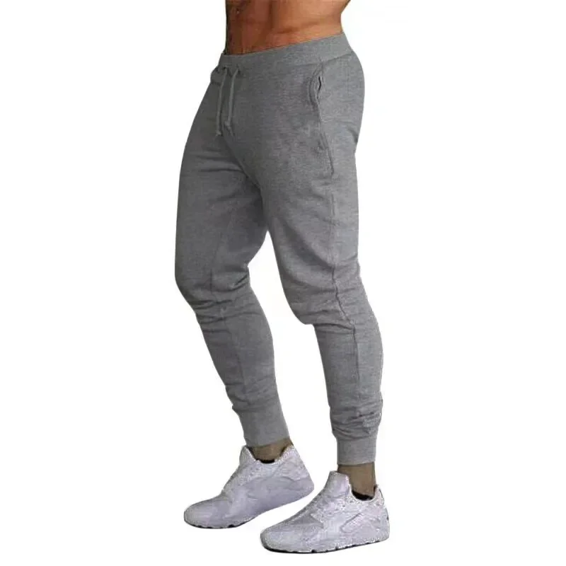 new Hot sale solid casual Mens Casual Slim Fit Tracksuit Sports Solid Male Gym Cotton Skinny Joggers Sweat Casual Pants Trousers