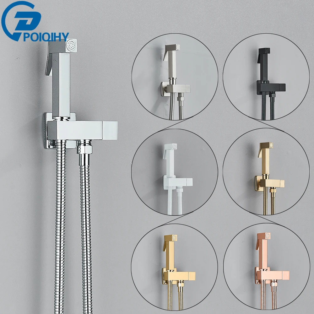 Chrome มือถือห้องน้ํา Bidet ก๊อกน้ําสแตนเลส Bidet ฝักบัวสุขอนามัยผนังฝักบัวผู้หญิงทําความสะอาดน้ําเย็นเท่านั้น 1