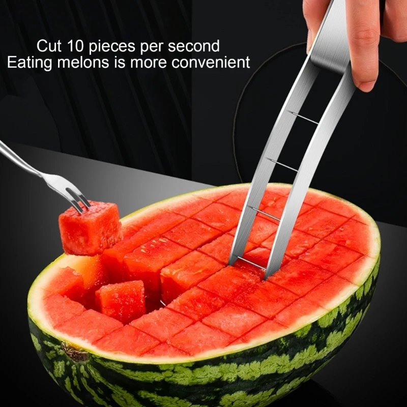 

Вилка для арбуза, резак для арбуза, многоцелевой слайсер для арбуза, нержавеющая сталь, кухонные инструменты для резки фруктов,