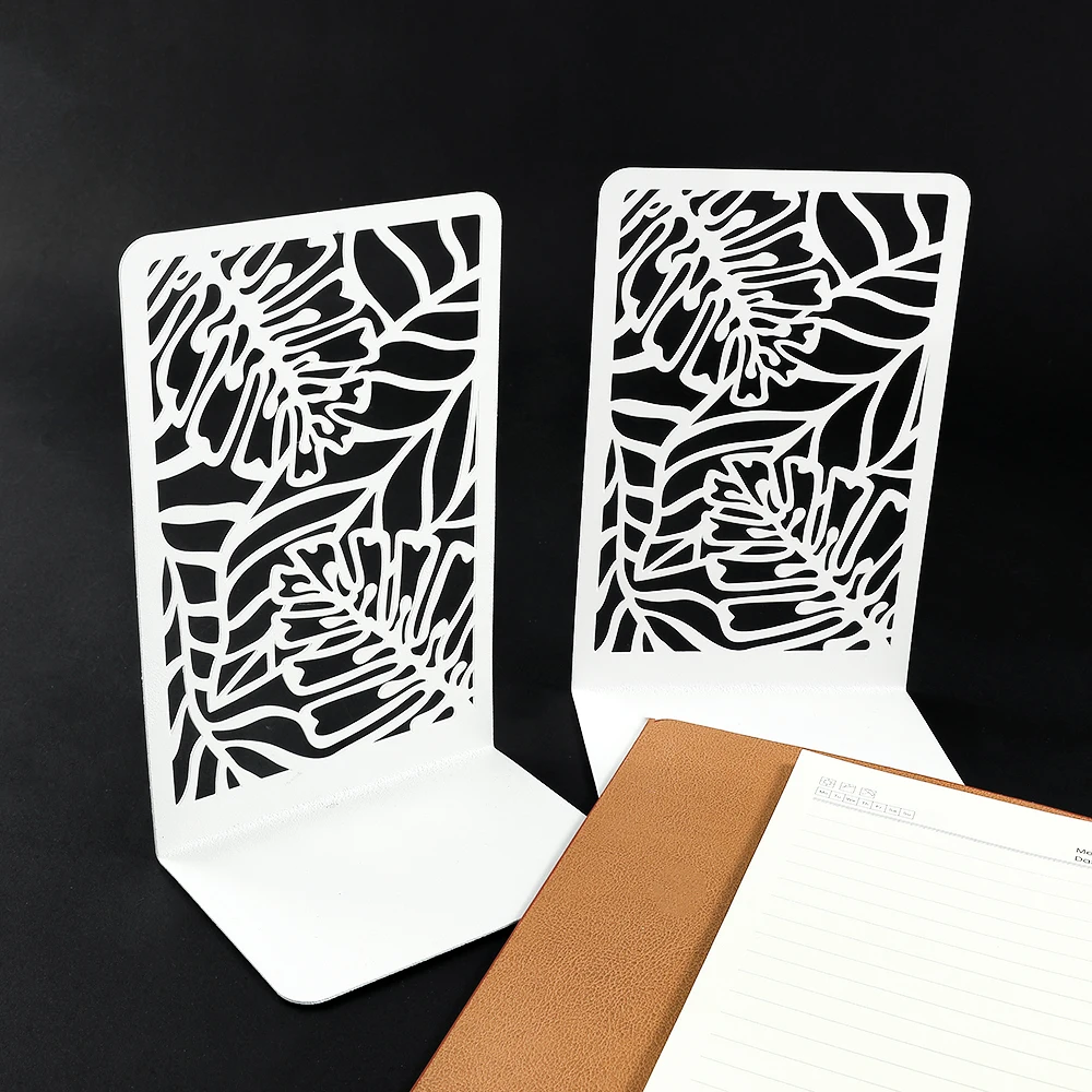 2Pcs Banana Leaf Book Ends for Book Lovers Bookend for Heavy Books Home Book rack Holder Office Desktop Supplies for Woman Man 6